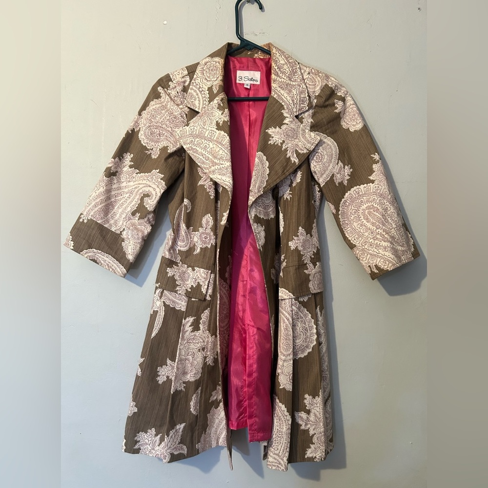 Floral print blazer coat 3 sisters size small